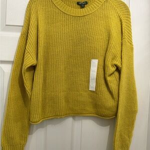Wild Fable Yellow Crew Neck Sweater with Ribbed Knit